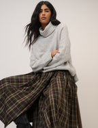 Grey Roll Neck Relaxed Jumper