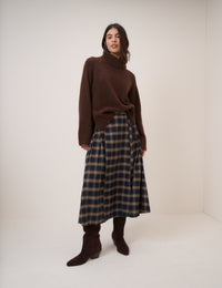 Brown Roll Neck Jumper Relaxed Fit