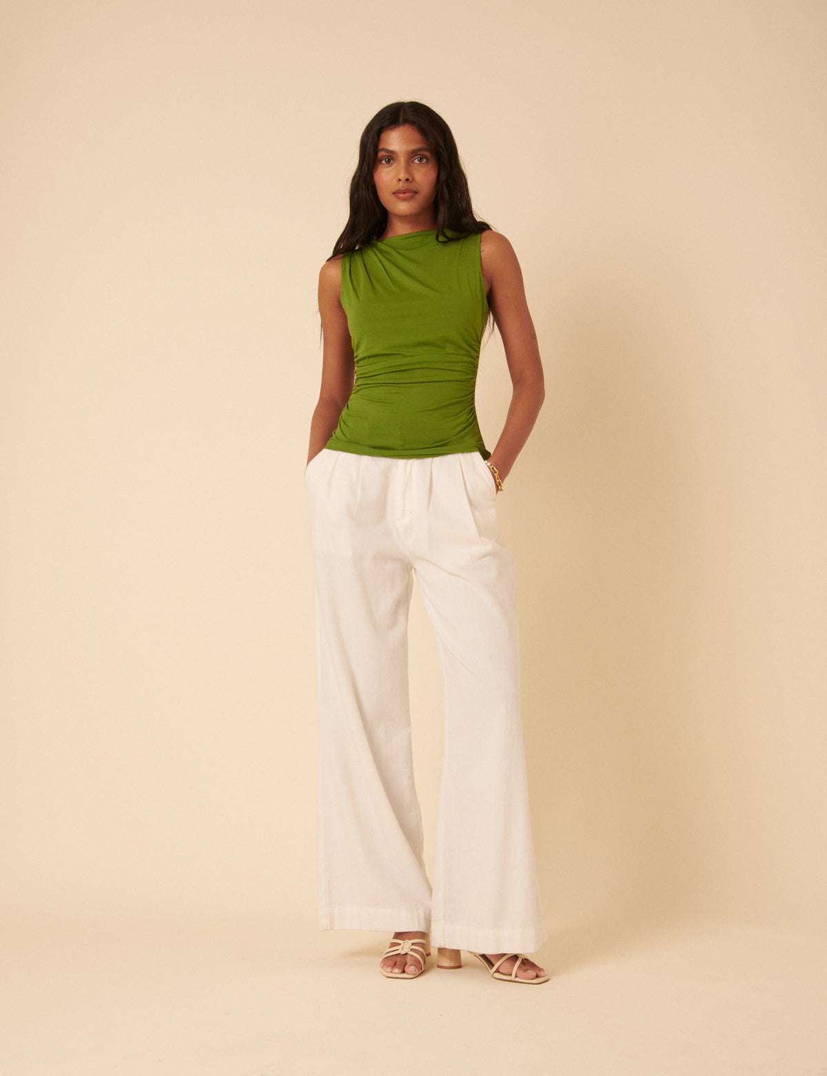 Green Ruched Top