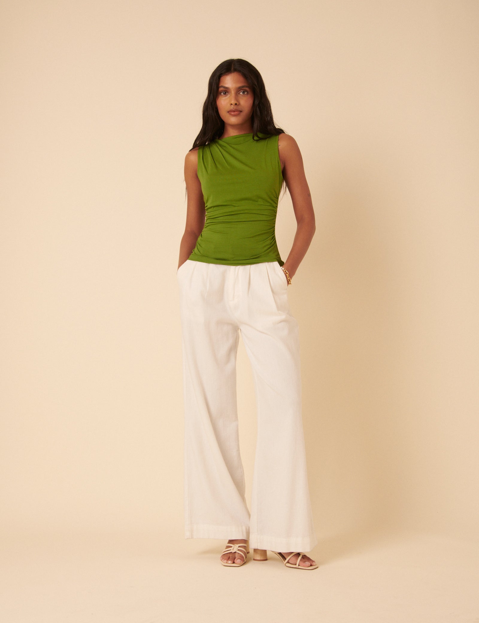 Green Ruched Top