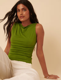 Green Ruched Top