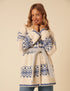 Cream Fair Isle Chunky Knit Cardigan