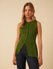 Green Longline Knitted Waistcoat