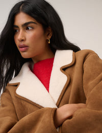 Tan Faux-Shearling Aspen Jacket