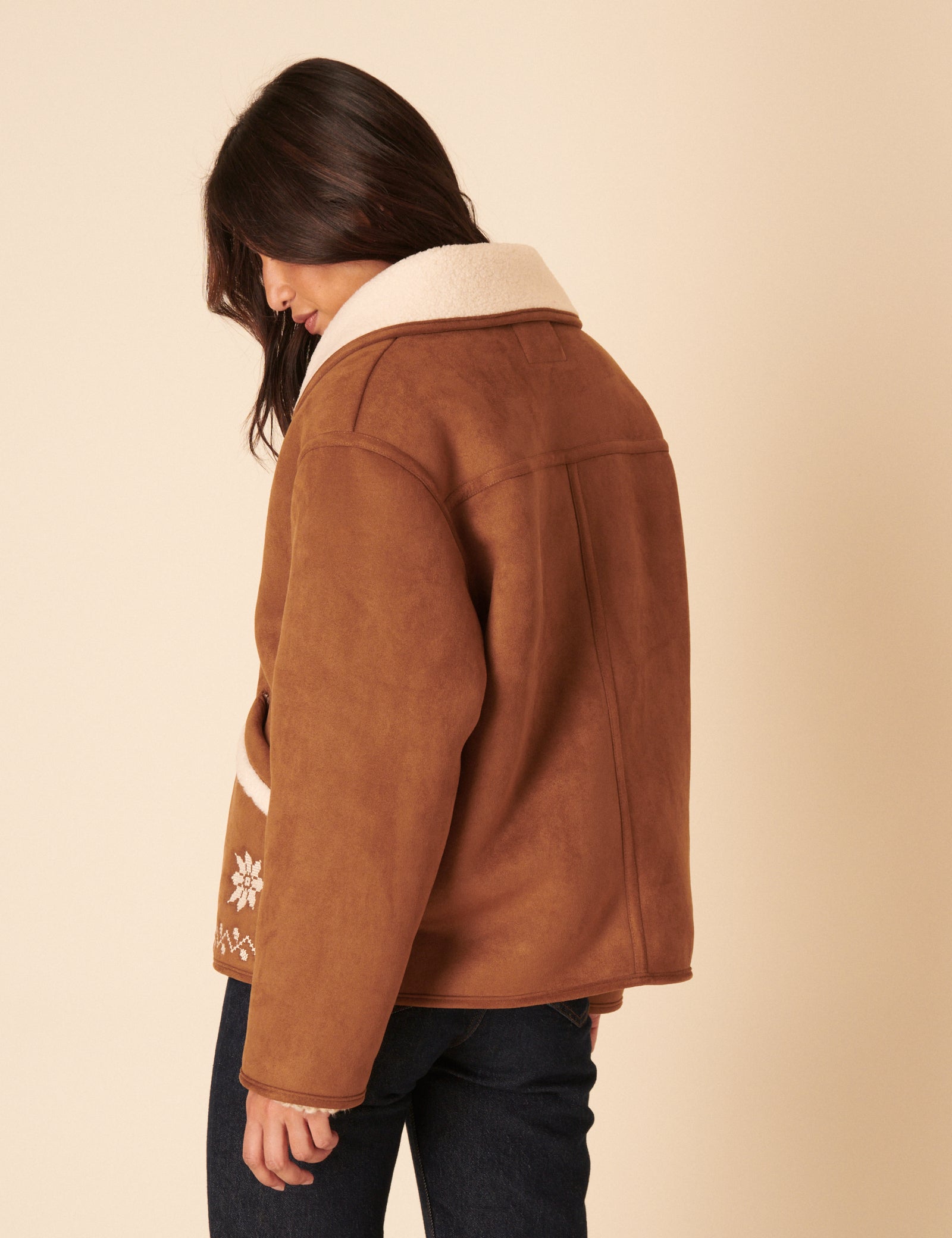 Tan Faux-Shearling Aspen Jacket - Main Image