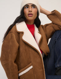 Tan Faux-Shearling Aspen Jacket