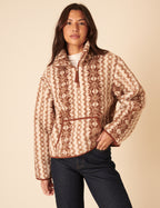 Cream & Brown Borg Jacket