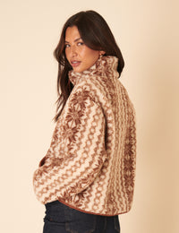 Cream & Brown Borg Jacket