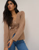 Light Brown Longline Cardigan