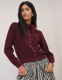 Burgundy Neckerchief Cardigan