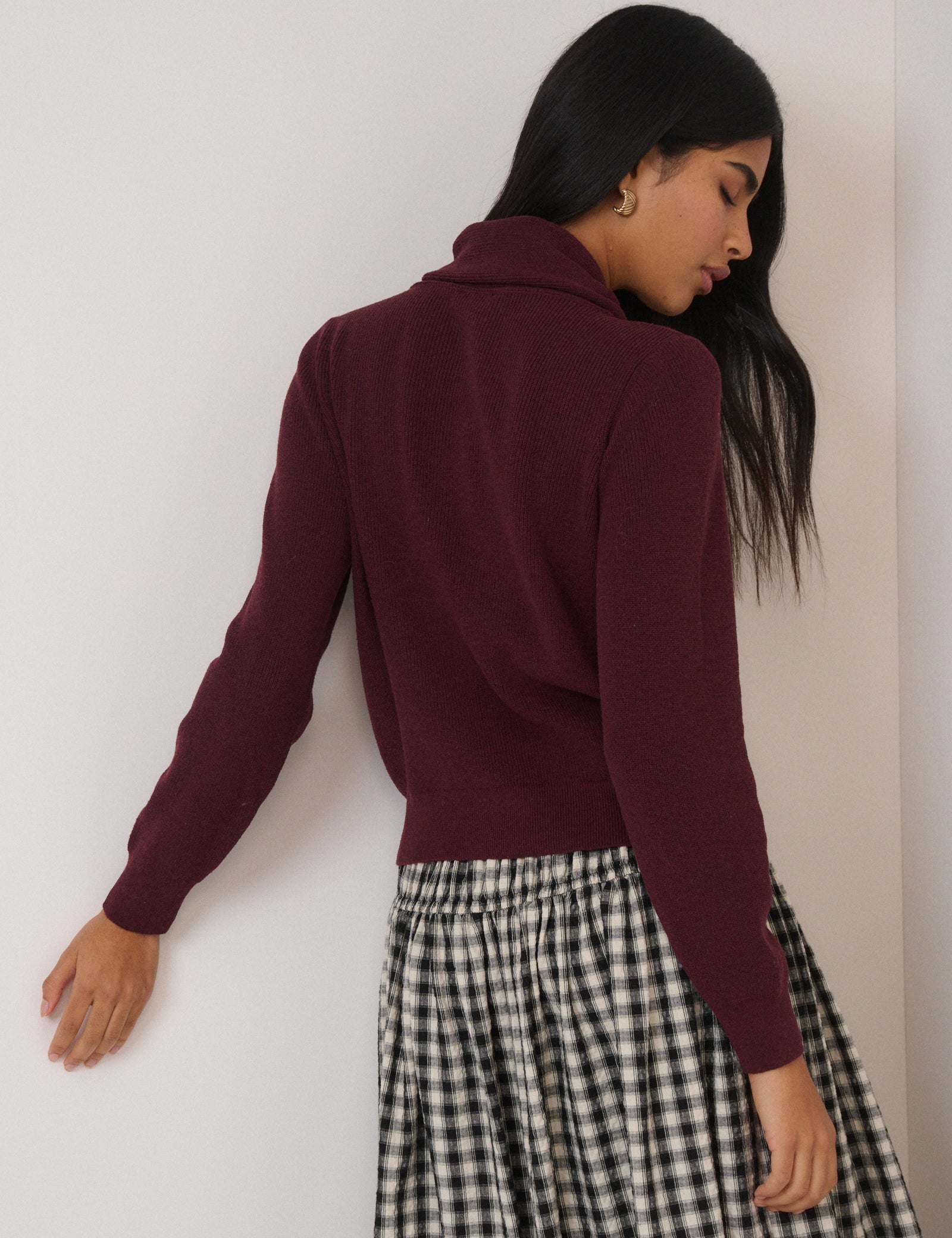 Burgundy Neckerchief Cardigan