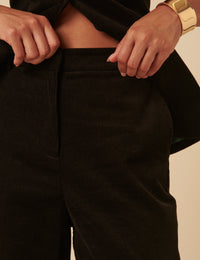 NC x Lisou Black Cord High Waist Wide Leg Trousers