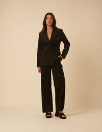 NC x Lisou Black Cord High Waist Wide Leg Trousers