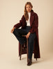 NC x Lisou Burgundy Wool Blend Tailored Longline Coat