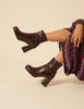 Burgundy Leather Platform Boots