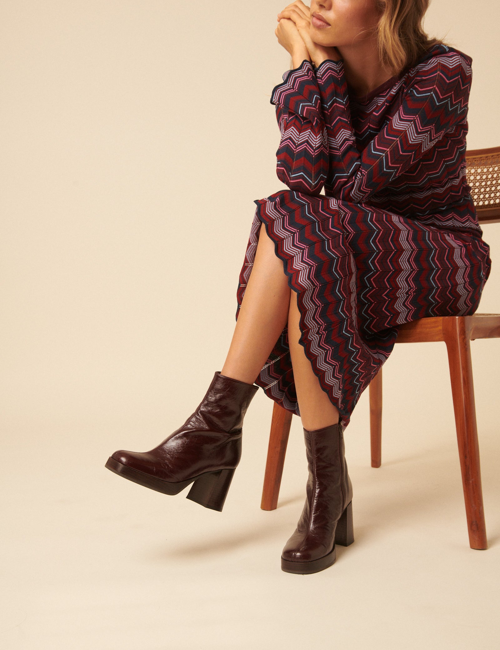 Burgundy Leather Platform Boots Burgundy Leather Platform Boots