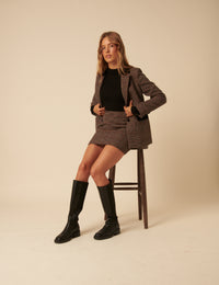 Black Leather Knee High Boots