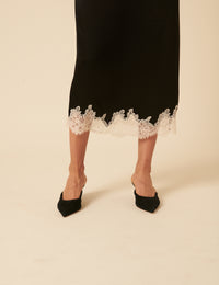 Black Bow Kitten Heel