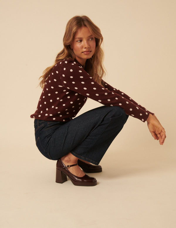 Burgundy Mary Jane Heels