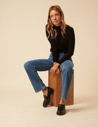 Black Leather Chunky Loafers