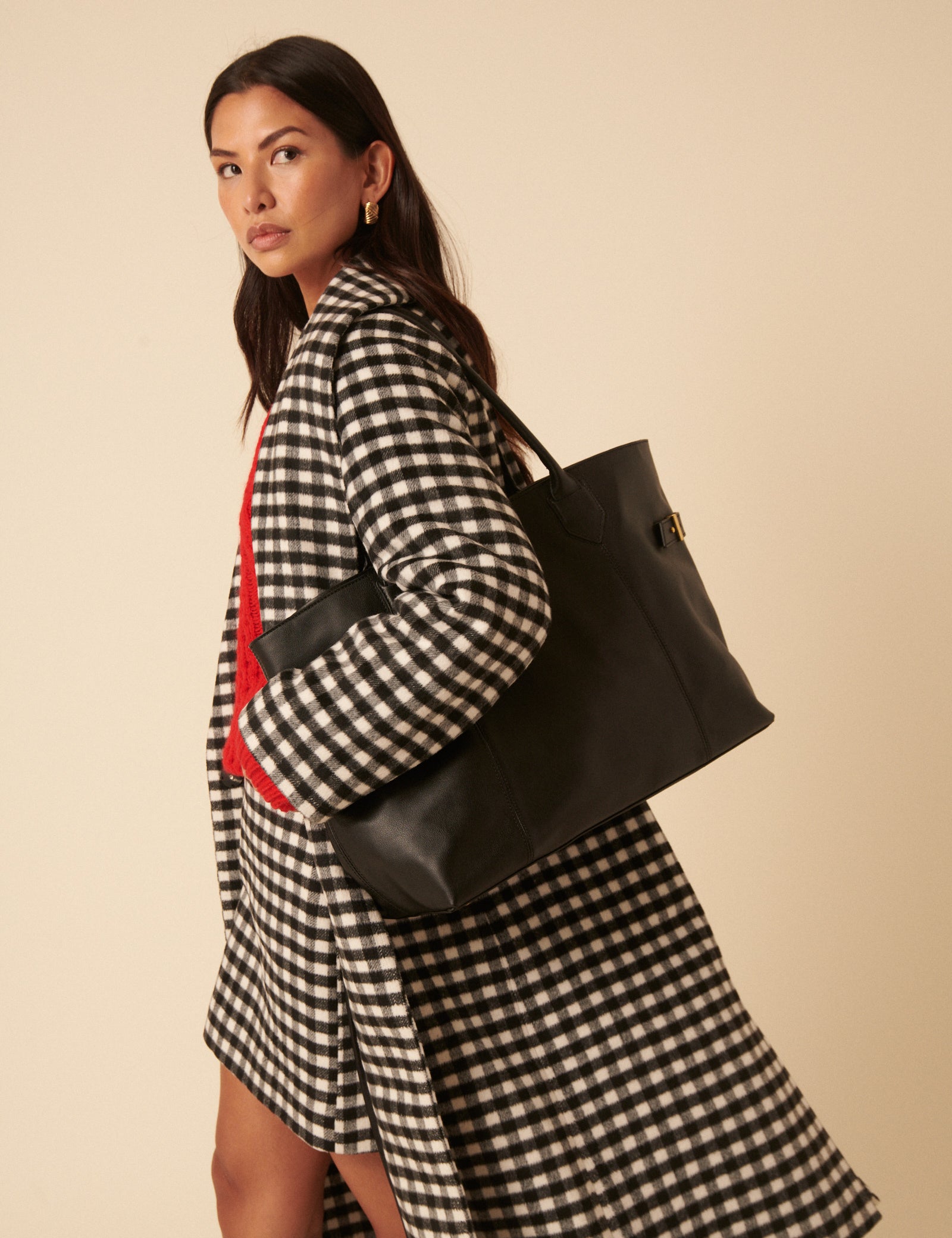 Black Leather Tote Bag