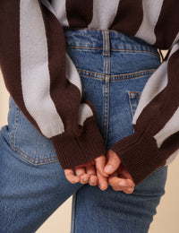 NC x TBCo Brown And Blue Striped Wool Jumper