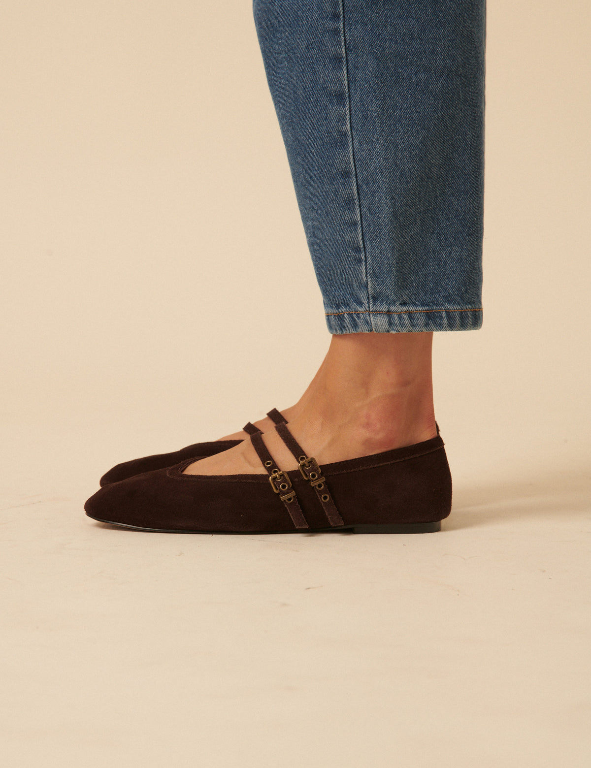 Chocolate Brown Suede Ballet Flats
