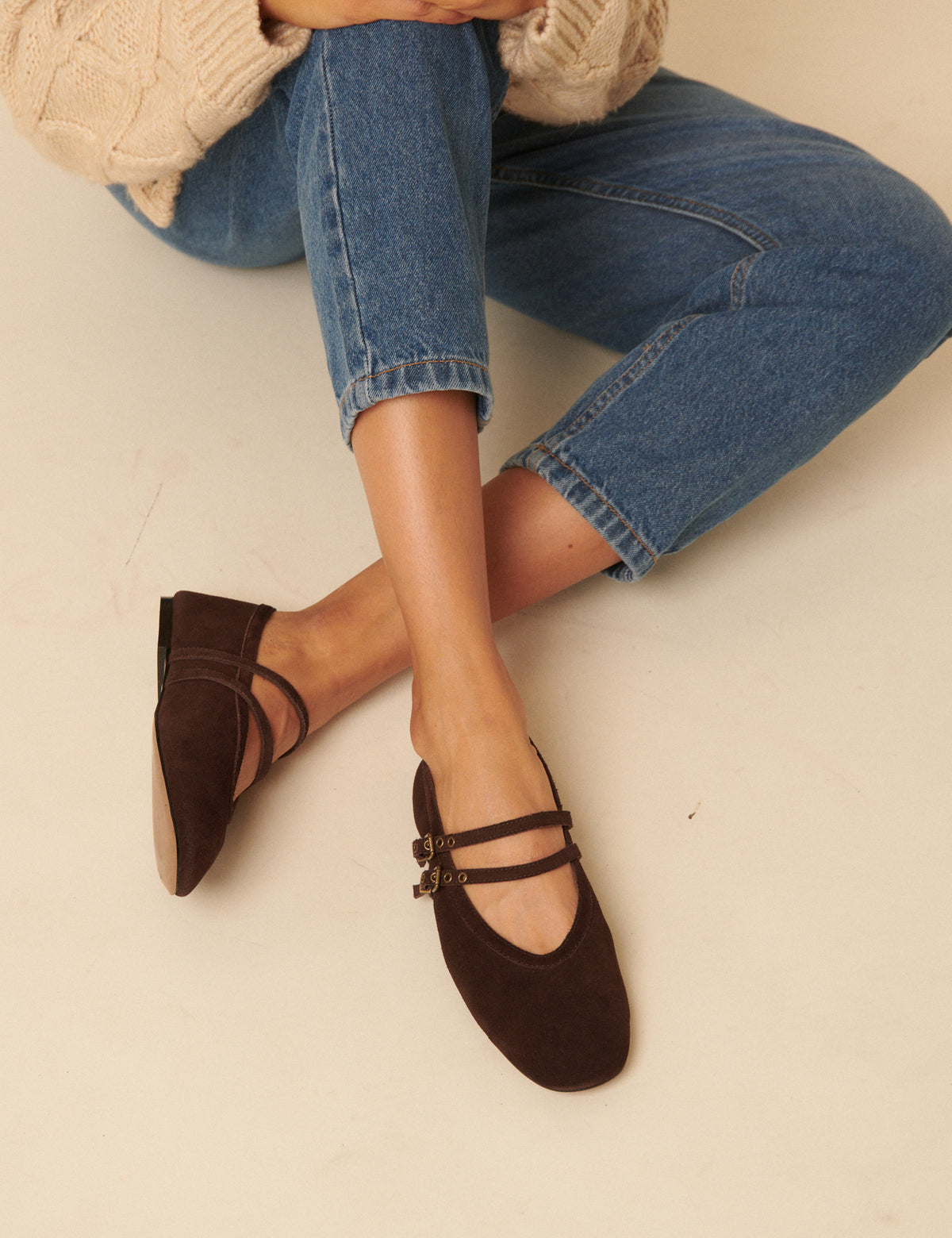 Chocolate Brown Suede Ballet Flats