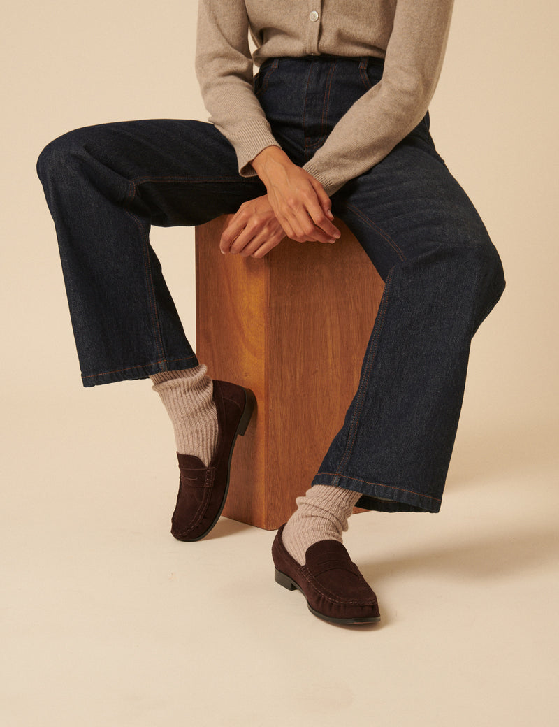 Brown Suede Loafers