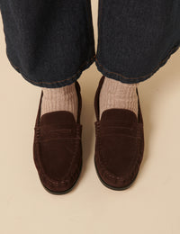Brown Suede Loafers