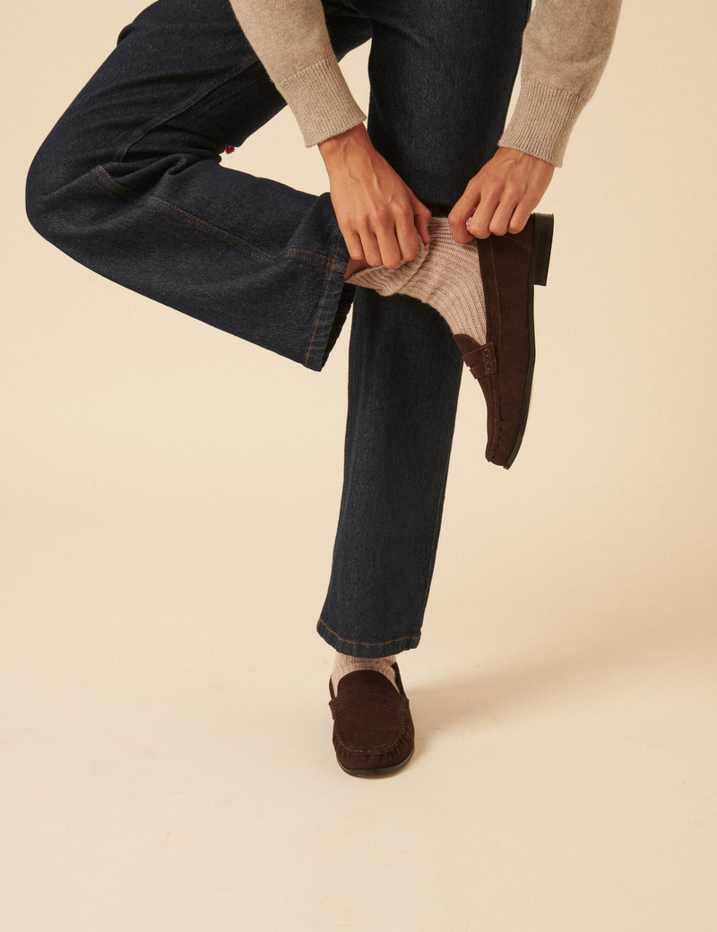 Brown Suede Loafers