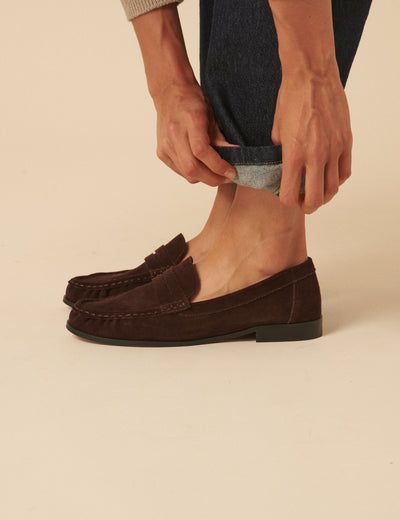 Brown Suede Loafers
