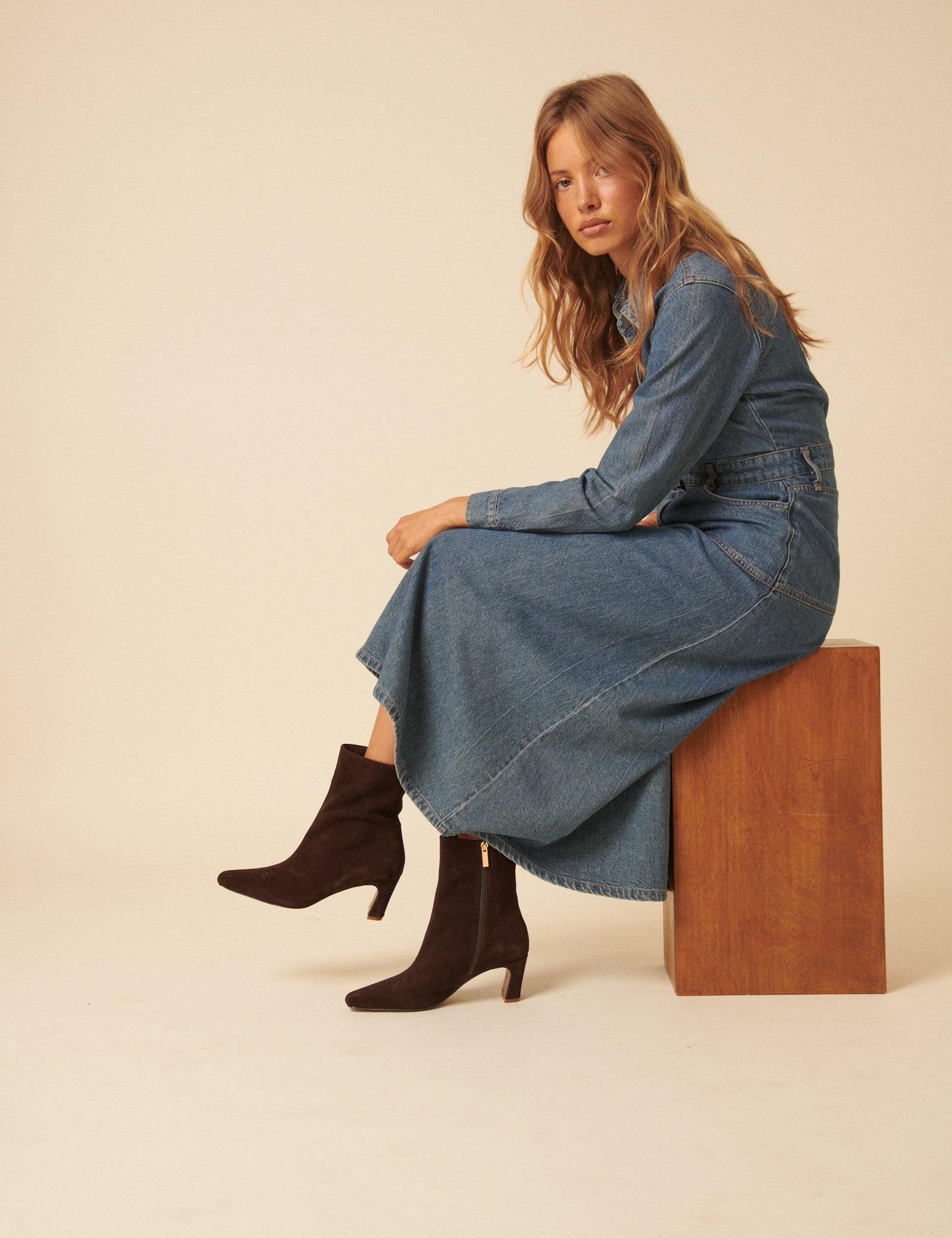 Dark Brown Suede Ankle Boots