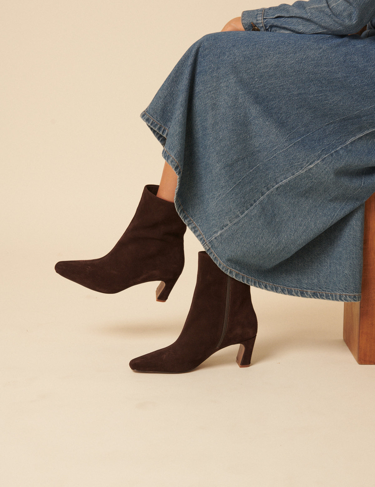 Dark Brown Suede Ankle Boots