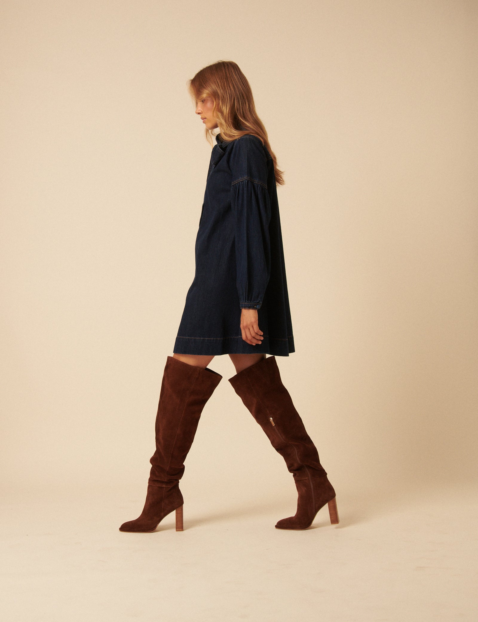 Tan Suede Thigh High Boots