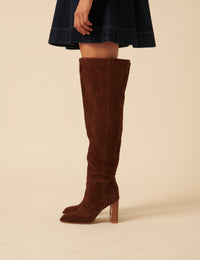 Tan Suede Thigh High Boots