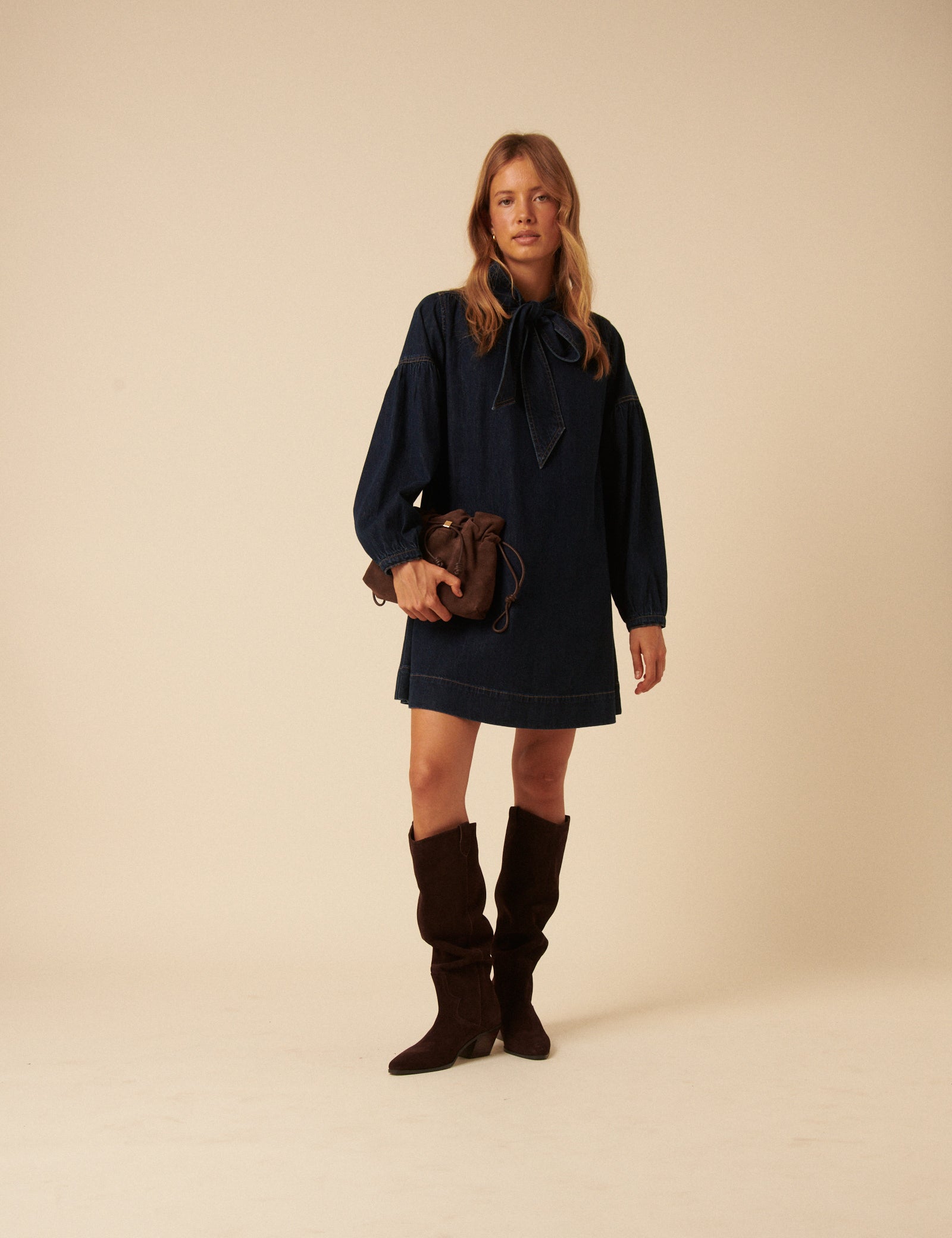 black dress brown knee high boots Suede, Corduroy and Knee High Boots; A Fall Staple. Simply Style By J