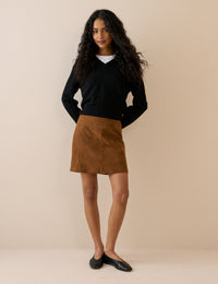 Brown Suede Mini Skirt