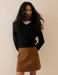 Brown Suede Mini Skirt