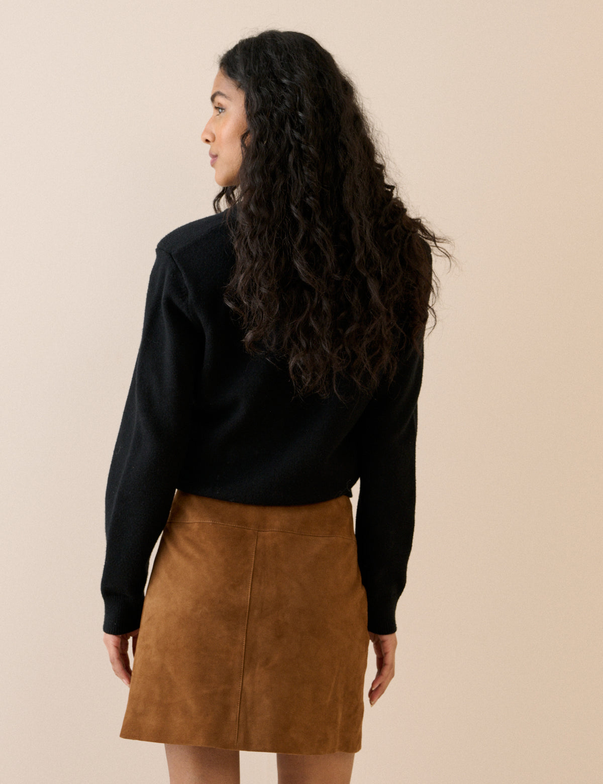 Brown Suede Mini Skirt