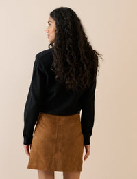 Brown Suede Mini Skirt