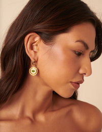 Gold Plated Drop Coin Hoops