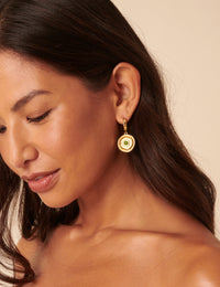 Gold Plated Drop Coin Hoops