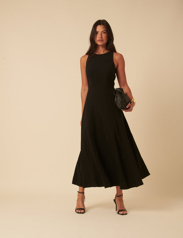 Black Reign Midi Dress
