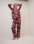 Burgundy Bow Printed Pyjama Set