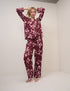 Burgundy Bow Printed Pyjama Set