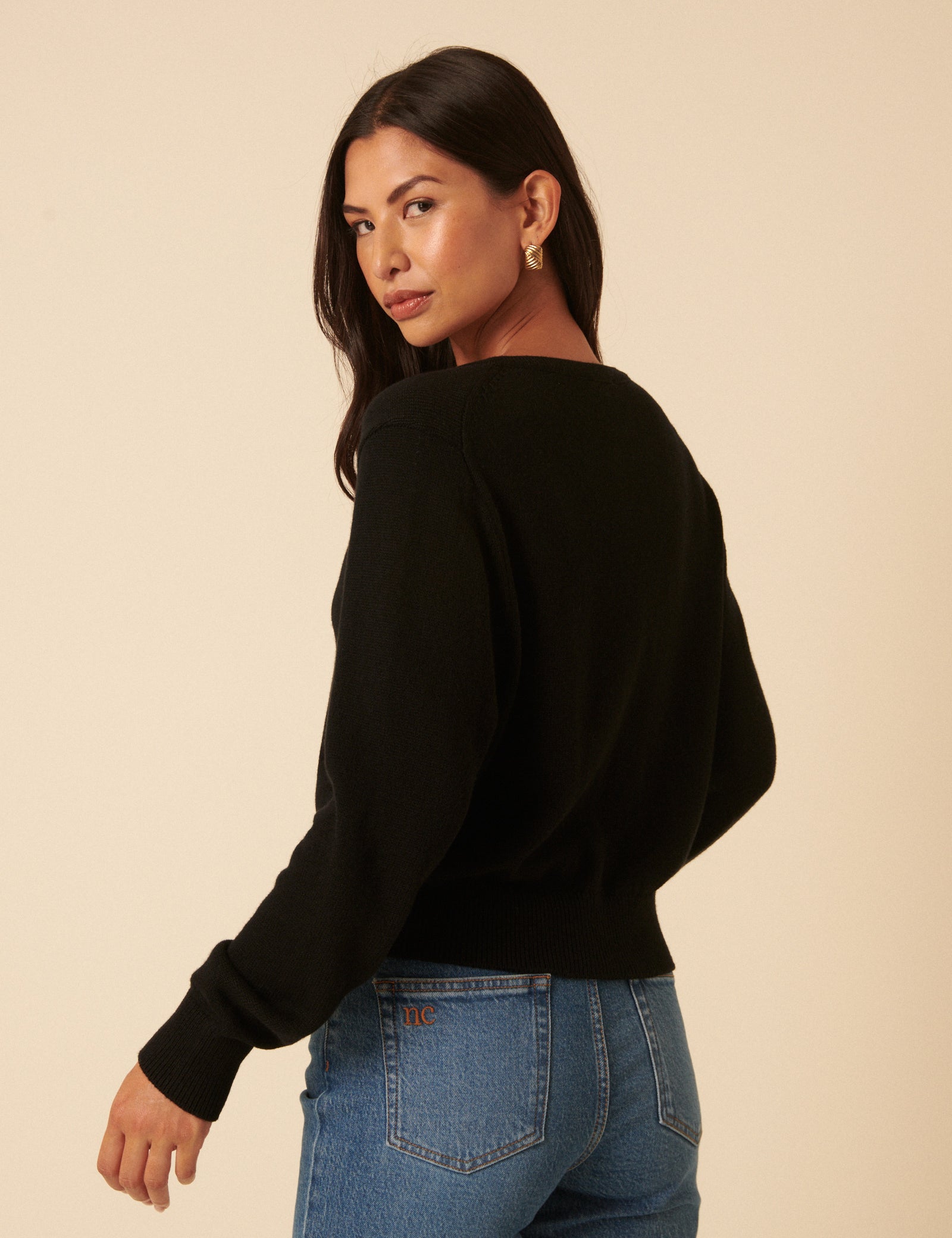 Black Flower Embroidered Cardigan