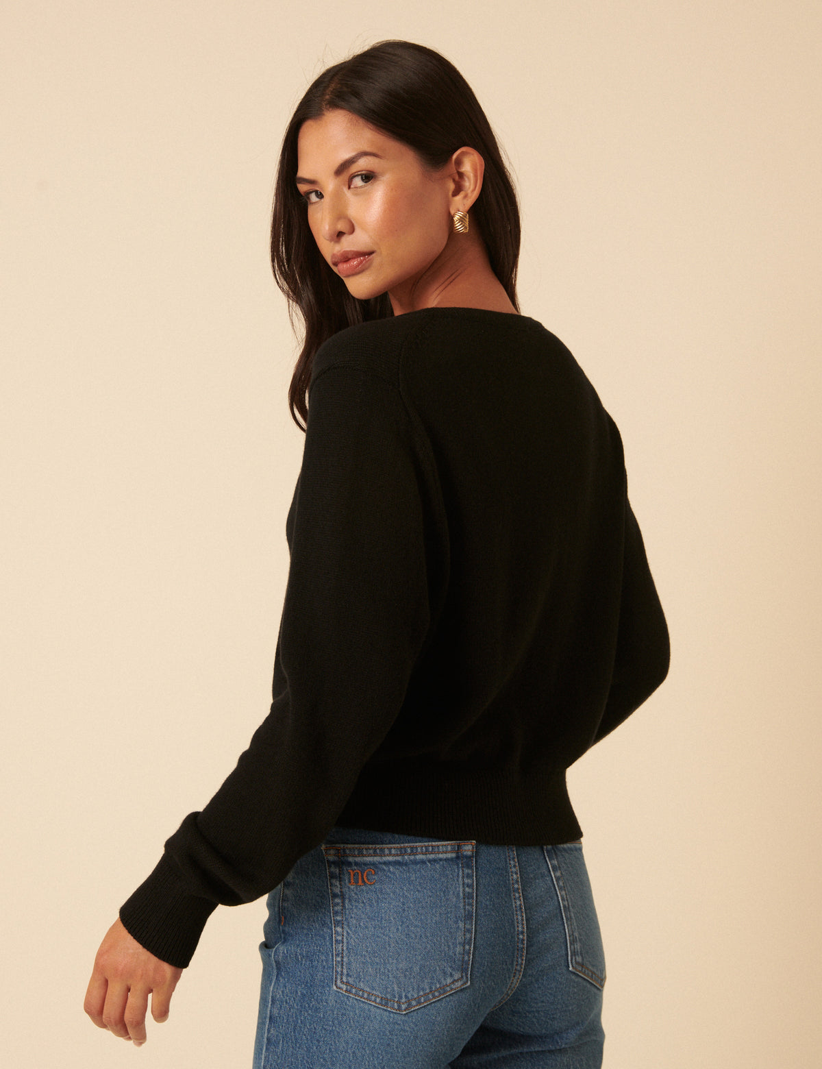 Black Flower Embroidered Cardigan