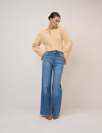 Blue High Rise Soho Wide Leg Jeans