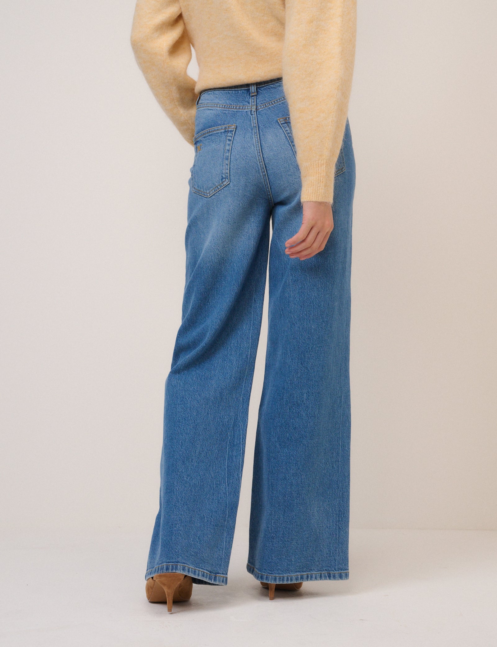 Blue High Rise Soho Wide Leg Jeans
